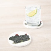 Cochin Mottled Chickens Zandsteen Onderzetter (Zijkant)