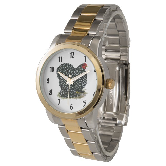Cochin Mottled Hen Horloge (Gekanteld)