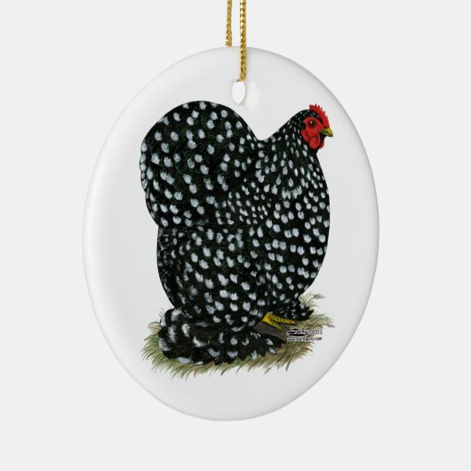 Cochin Mottled Hen Keramisch Ornament (Rechts)