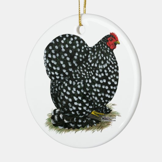 Cochin Mottled Hen Keramisch Ornament (Links)