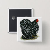 Cochin Mottled Hen Vierkante Button 5,1 Cm (Voorkant /achterkant)
