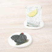 Cochin Mottled Hen Zandsteen Onderzetter (Zijkant)