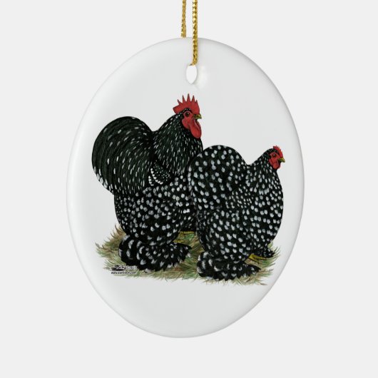 Cochin Mottled kippen Keramisch Ornament (Rechts)