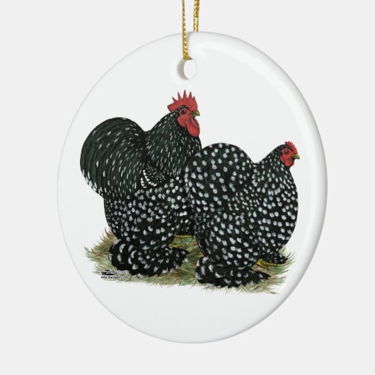 Cochin Mottled kippen Keramisch Ornament (Links)