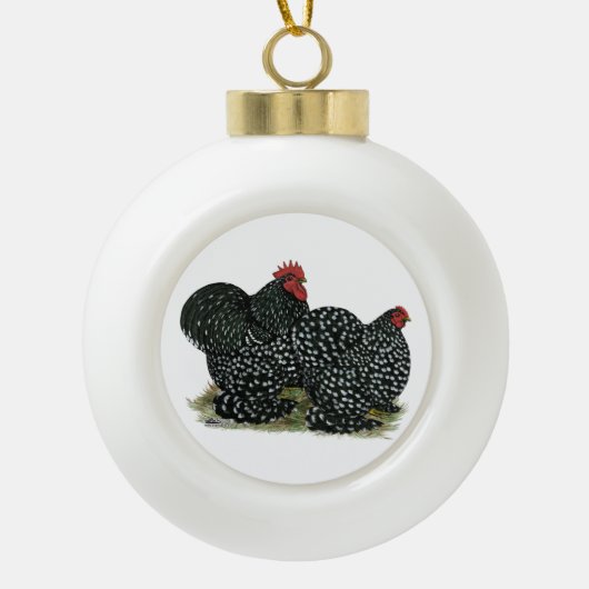 Cochin Mottled kippen Keramische Bal Ornament (Voorkant)