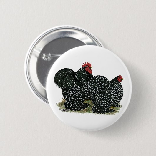 Cochin Mottled kippen Ronde Button 5,7 Cm (Voorkant /achterkant)