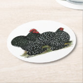 Cochin Mottled kippen Ronde Kartonnen Onderzetter (Gebogen)