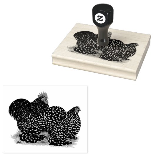 Cochin Mottled kippen Rubberstempel (Gestempeld)