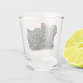 Cochin Mottled kippen Shot Glas (Achterkant)