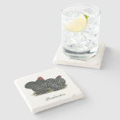 Cochin Mottled kippen Stenen Onderzetter (Zijkant)