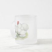 Cochin:  White Bantams Matglas Koffiemok (Voorkant links)