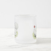 Cochin:  White Bantams Matglas Koffiemok (Center)