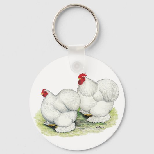 Cochin: witte balken sleutelhanger (Voorkant)