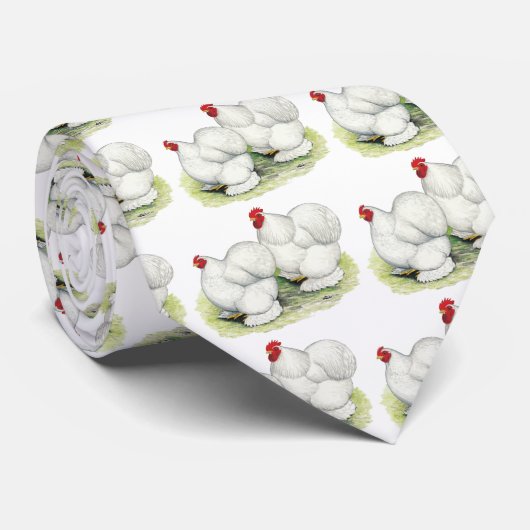 Cochin: witte balken stropdas (Opgerold)