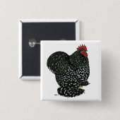 Cochin: Zwarte Mottle Vierkante Button 5,1 Cm (Voorkant /achterkant)