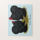 Cochins Black Bantam Paar Legpuzzel (Verticaal)