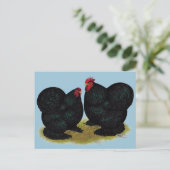 Cochins Black Bantam Pair Briefkaart (Staand voorkant)