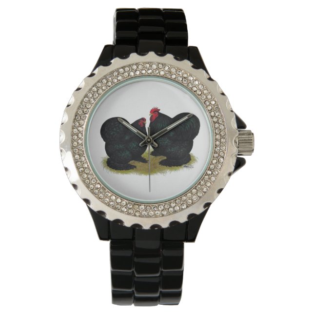 Cochins Black Bantam Pair Horloge (Voorkant)