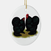 Cochins Black Bantam Pair Keramisch Ornament (Rechts)