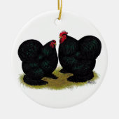 Cochins Black Bantam Pair Keramisch Ornament (Voorkant)