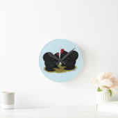 Cochins Black Bantam Pair Ronde Klok (Huis)