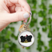 Cochins Black Bantam Pair Sleutelhanger (Hand)