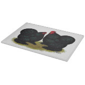 Cochins Black Bantam Pair Snijplank (Hoek)
