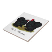 Cochins Black Bantam Pair Tegeltje (Zijkant)