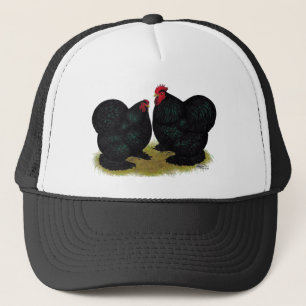 Cochins Black Bantam Pair Trucker Pet