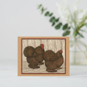 Cochins: getextureerde rode balken briefkaart (Staand voorkant)