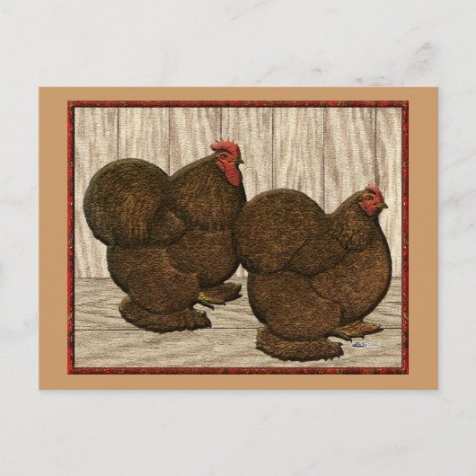 Cochins: getextureerde rode balken briefkaart (Voorkant)