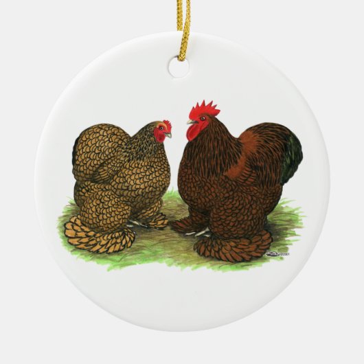 Cochins_Gold_Lace_2 Keramisch Ornament (Voorkant)