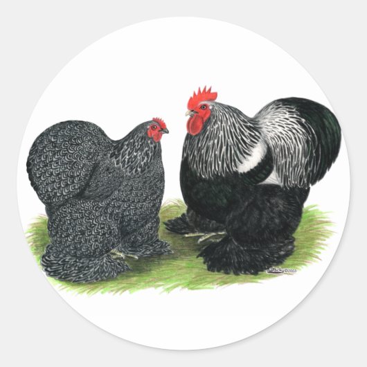 Cochins: zilverbesmeurd ronde sticker (Voorkant)