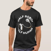 Cochleair implantaat half robot half mens t-shirt (Voorkant)