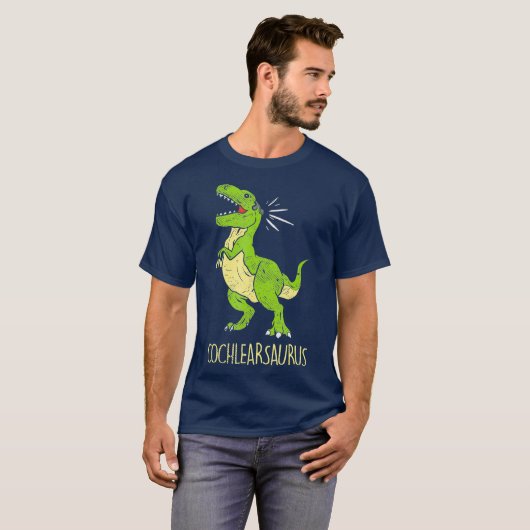 Cochlearsaurus doaf moeilijk te horen doof t-shirt (Voorkant volledig)