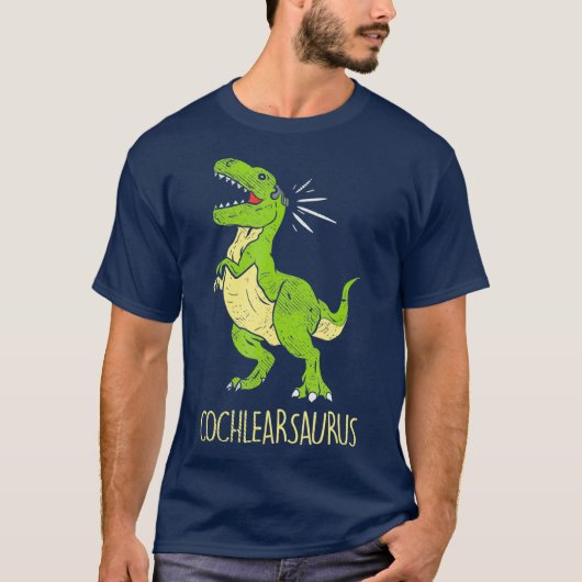 Cochlearsaurus doaf moeilijk te horen doof t-shirt (Voorkant)