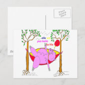COCHON ELLE EST PAS BELLE LA VIE 1.PNG BRIEFKAART (Voorkant / Achterkant)
