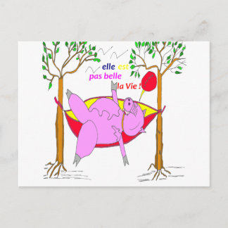 COCHON ELLE EST PAS BELLE LA VIE 1.PNG BRIEFKAART