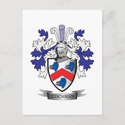 Cochran Family Crest Coat of Arms Briefkaart (Voorkant)