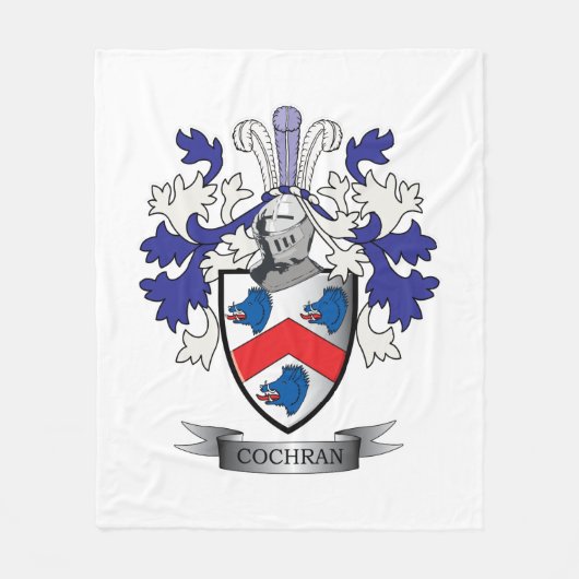Cochran Family Crest Coat of Arms Fleece Deken (Voorkant)