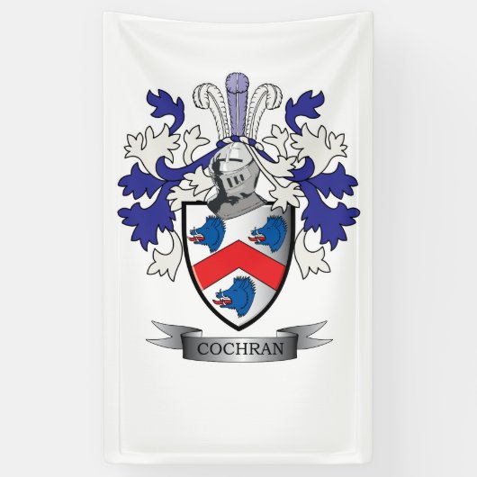 Cochran Family Crest Coat of Arms Spandoek (Verticaal)