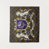 Cochrane Clan Badge & Unicorns w/Tartan Wandkleed (Voorkant)