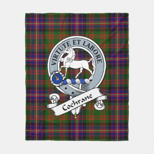 Cochrane Modern Clan Badge Tartan Pset Fleece Deken (Voorkant)