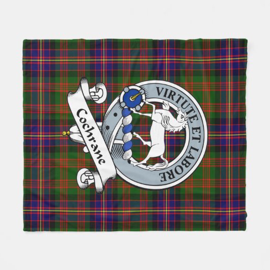 Cochrane Modern Clan Badge Tartan Pset Fleece Deken (Voorkant (Horizontaal))
