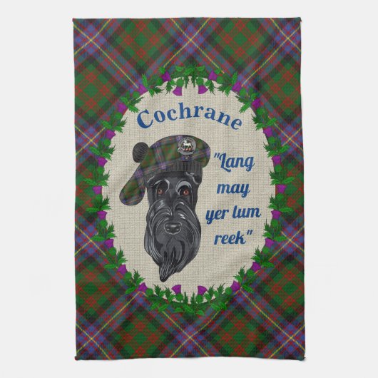 Cochrane Scottie Dog Kitchen Towel Theedoek (Verticaal)
