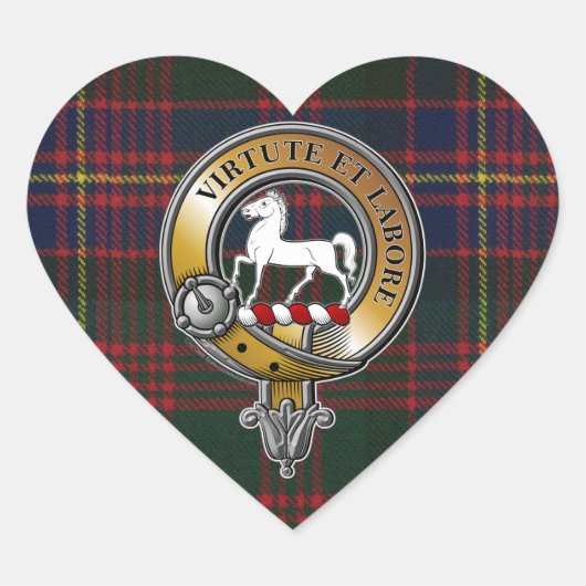 Cochrane Tartan & Badge Hart Sticker (Voorkant)