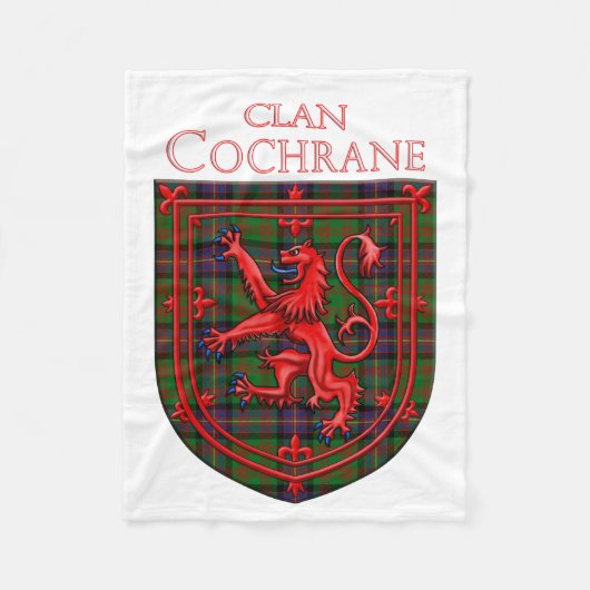 Cochrane Tartan Scottish Plaid Lion Rampant Fleece Deken (Voorkant)