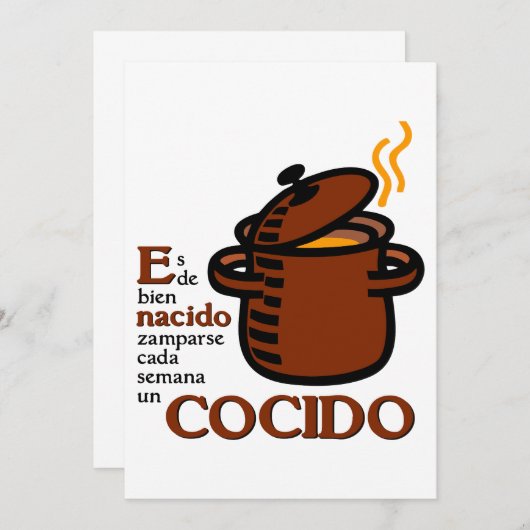 Cocido Kaart (Voorkant / Achterkant)