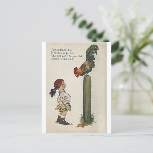 Cock-a-doodle-doo Briefkaart (Staand voorkant)