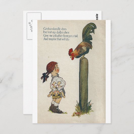 Cock-a-doodle-doo Briefkaart (Voorkant / Achterkant)